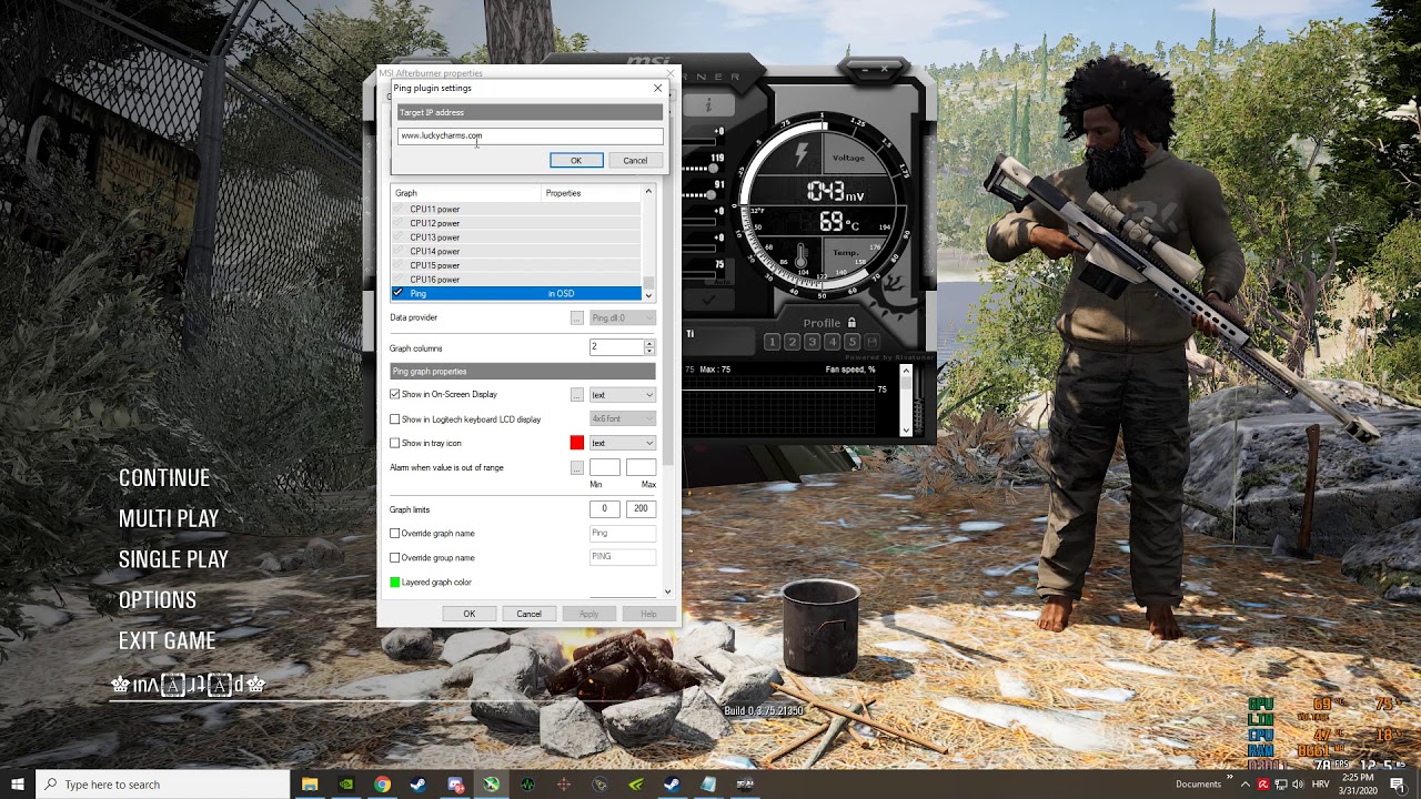 SCUM in game PING monitoring
