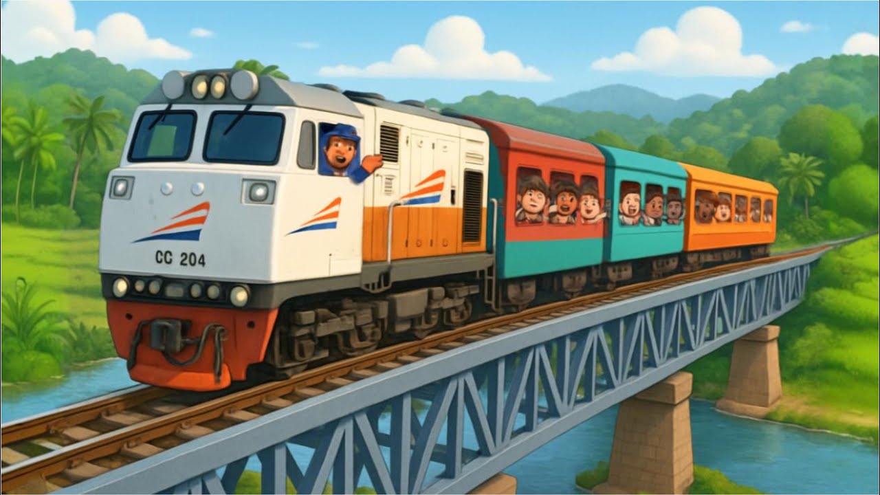 🚂 Naik Kereta Api Tut Tut Tut – Lagu Anak Indonesia 3D Lucu & Edukatif | Animasi Kereta Api KAI