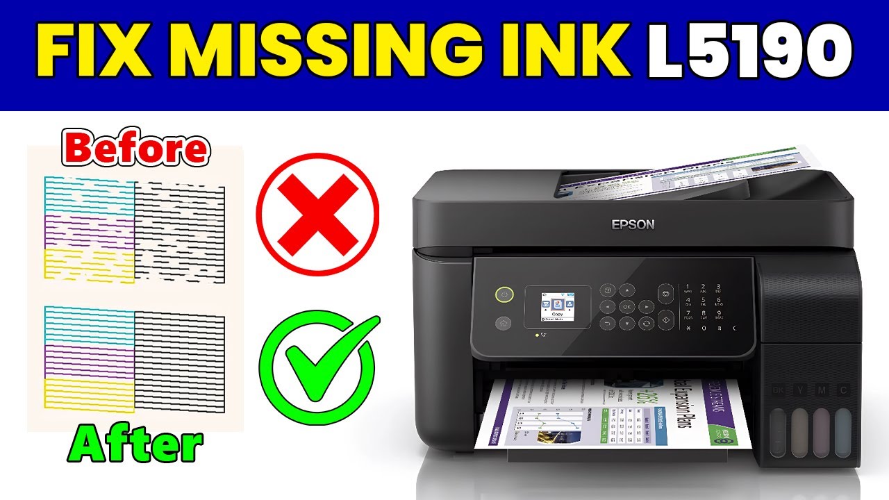Epson L5190 not printing colors? Learn how to restore all colors in just a few simple steps!