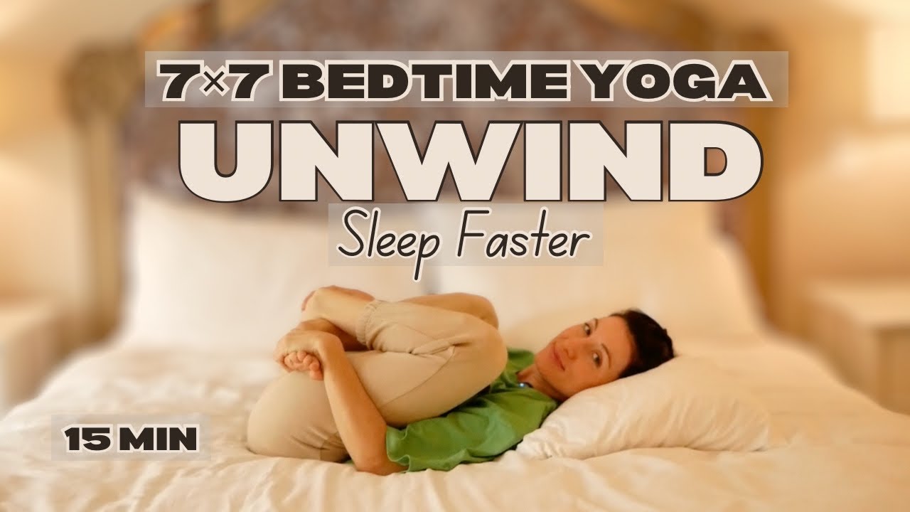 DAY 2 • 15 Min Night Yoga in Bed for Stress Relief | 7×7 Bedtime Yoga