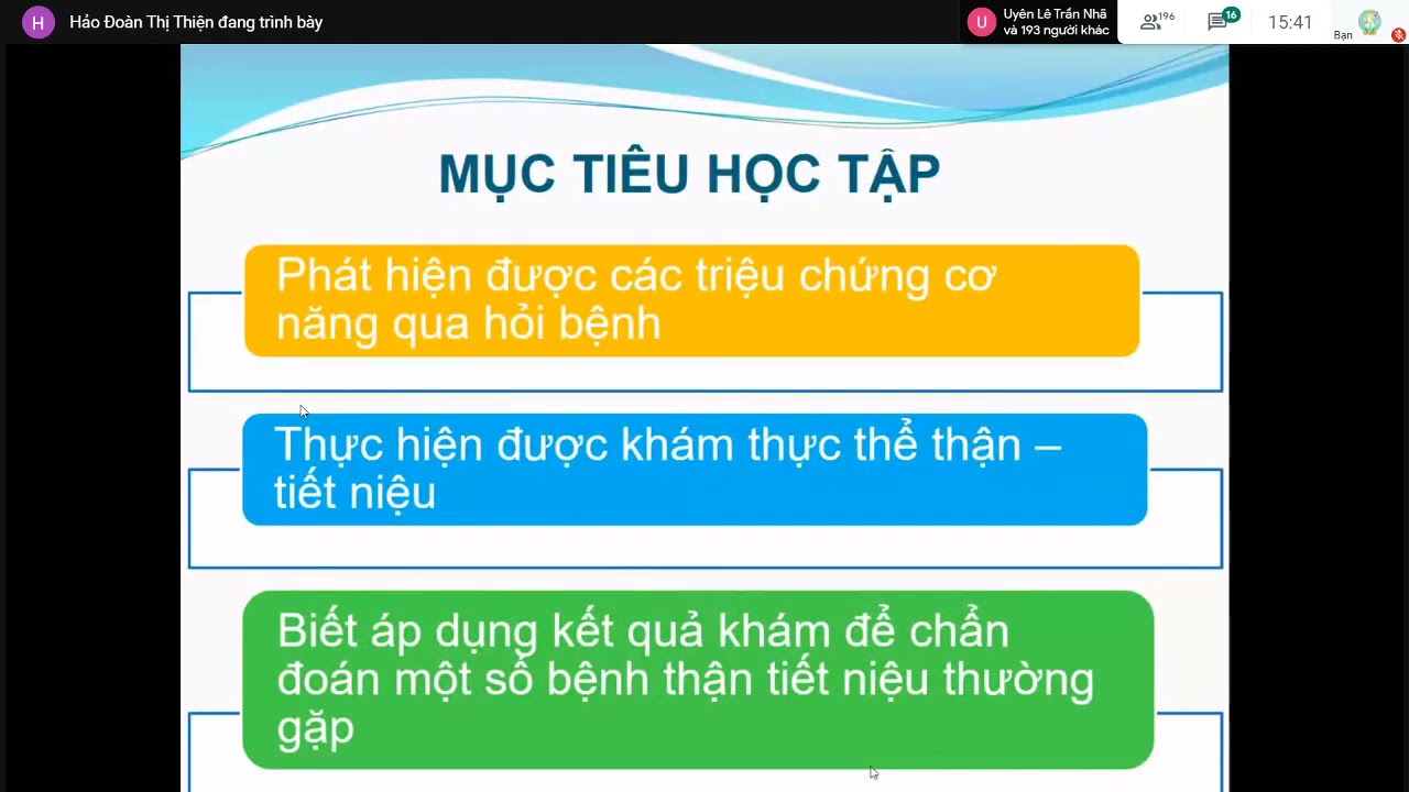 KHÁM HỆ TIẾT NIỆU | THS. BS. ĐOÀN THỊ THIỆN HẢO