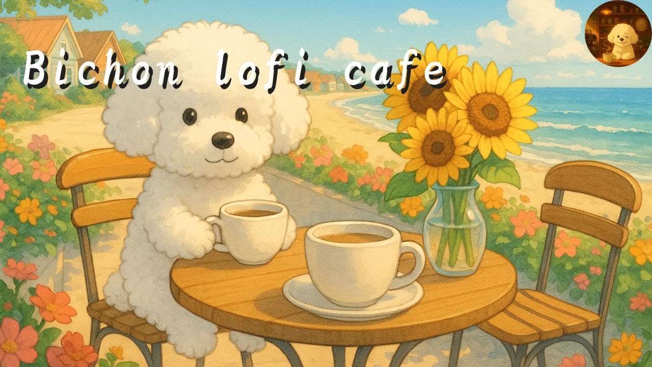 Bichon Lofi Café ☀ Summer Beach Vibes for Study, Work & Relax