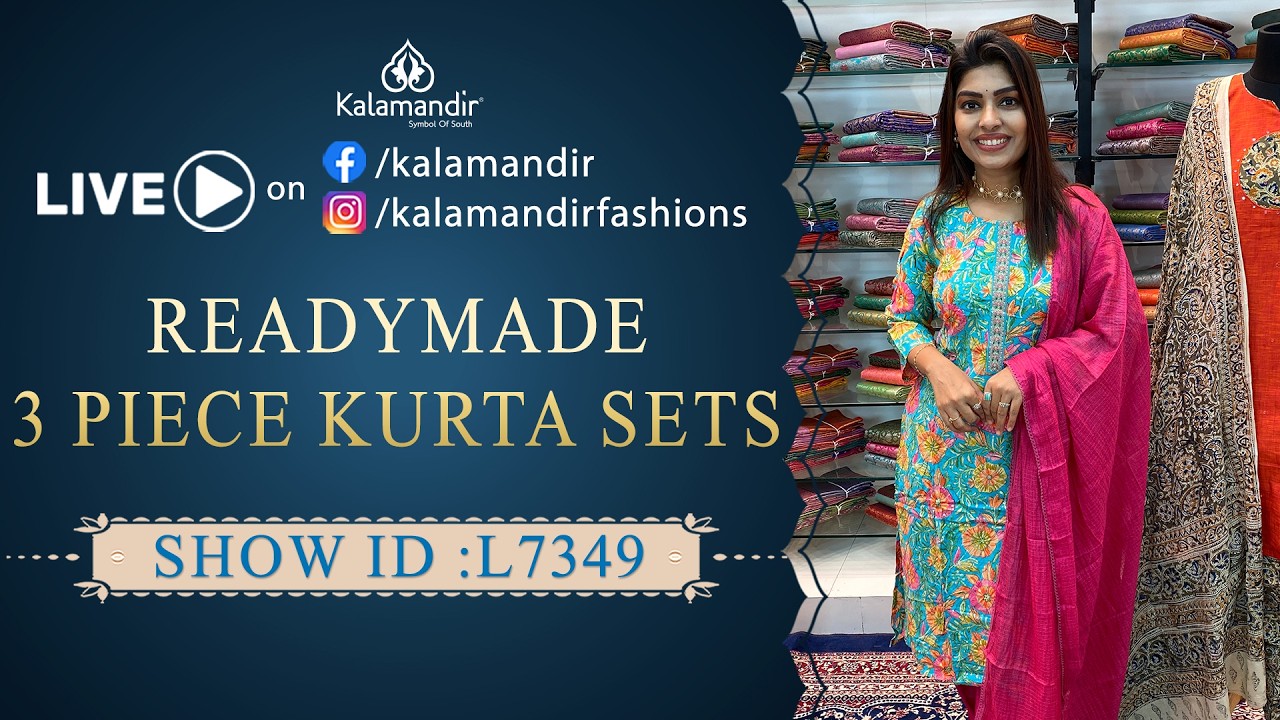 Readymade 3 Piece Kurti Sets - Flat price | WhatsApp Number 9852 9852 99 | Kalamandir LIVE
