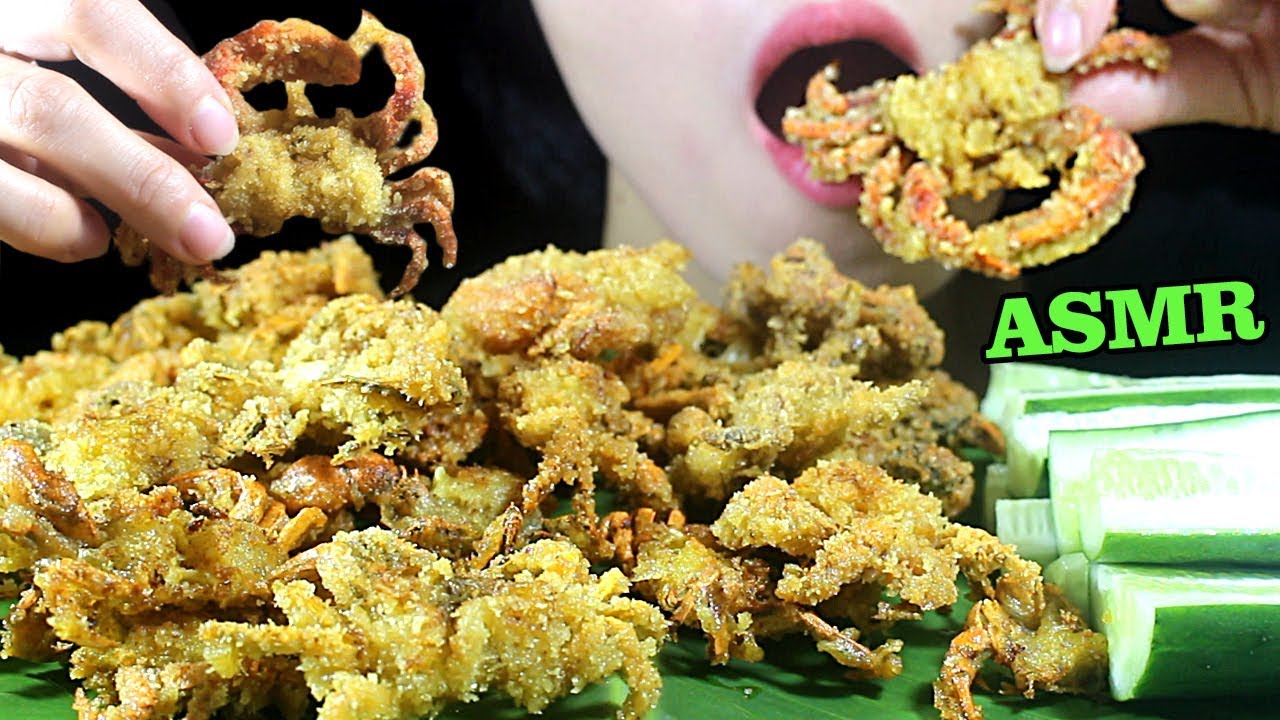 Baby Soft Shell Crabs *ASMR EXTREME CRUNCH* No Talking (Eating Sounds) | Smile-Slime