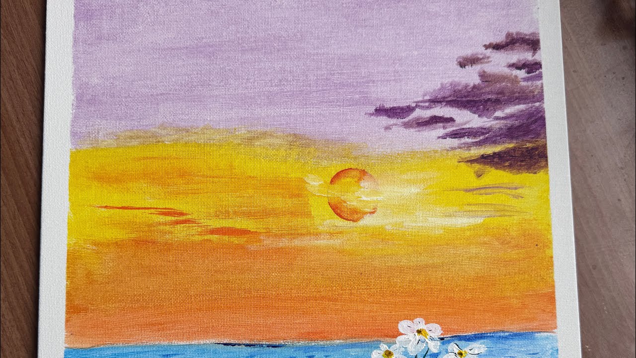 Easy sunset painting@smithaart🥰