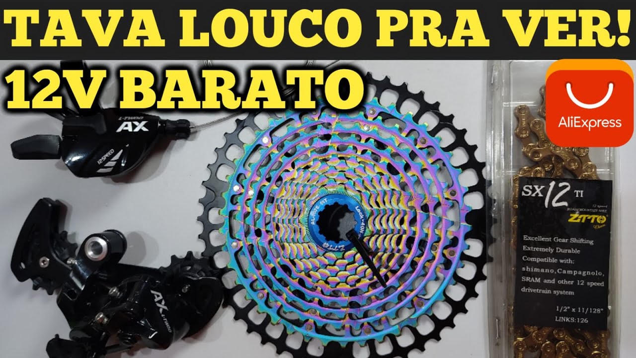 UNBOXING - ALIEXPRESS KIT MARCHAS  MTB 12 VELOCIDADES  BOM E BARATO CÂMBIO TROCADOR AX LTWOO K7 ZTTO
