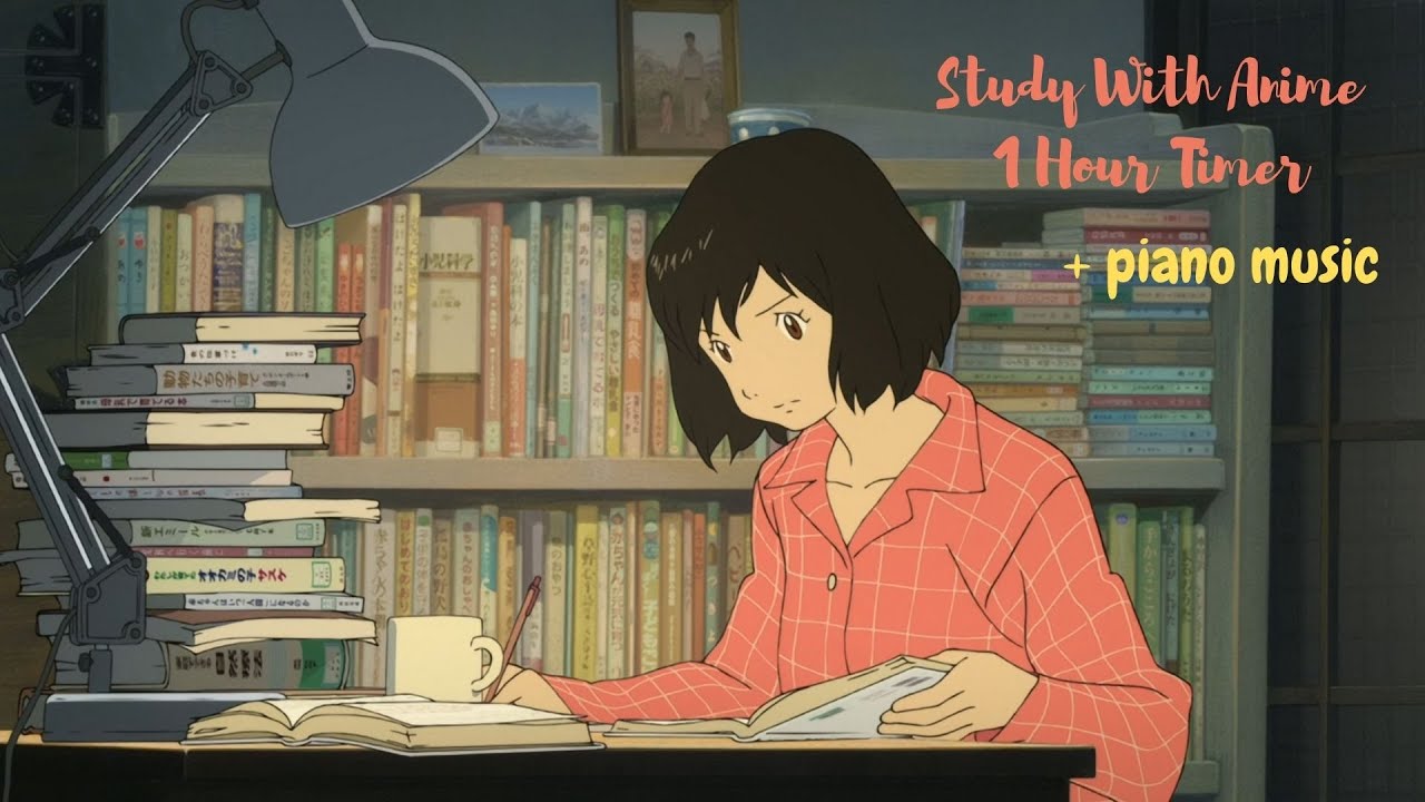 🐺 1 Hour Anime Wolf Children Pomodoro Timer | Relaxing Piano Music (Your Name OST)