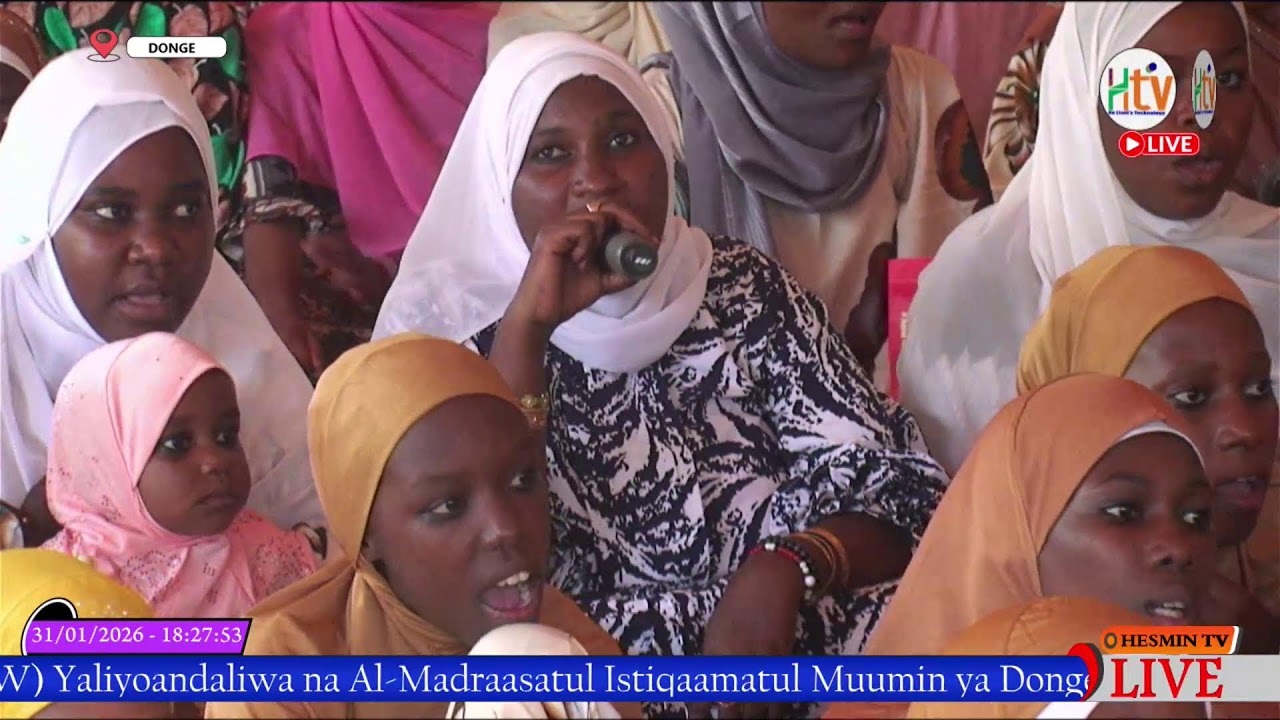 🔴 Live Maulid Al-Madraasatul Istiqaamatul Muumin Donge Mtambile Zanzibar  -  Tarehe 31/01/2026