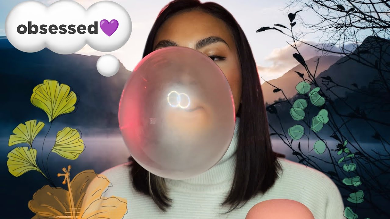 ASMR Chewing Bubblegum , Blowing Bubbles, Relaxing Sounds , Background Noise