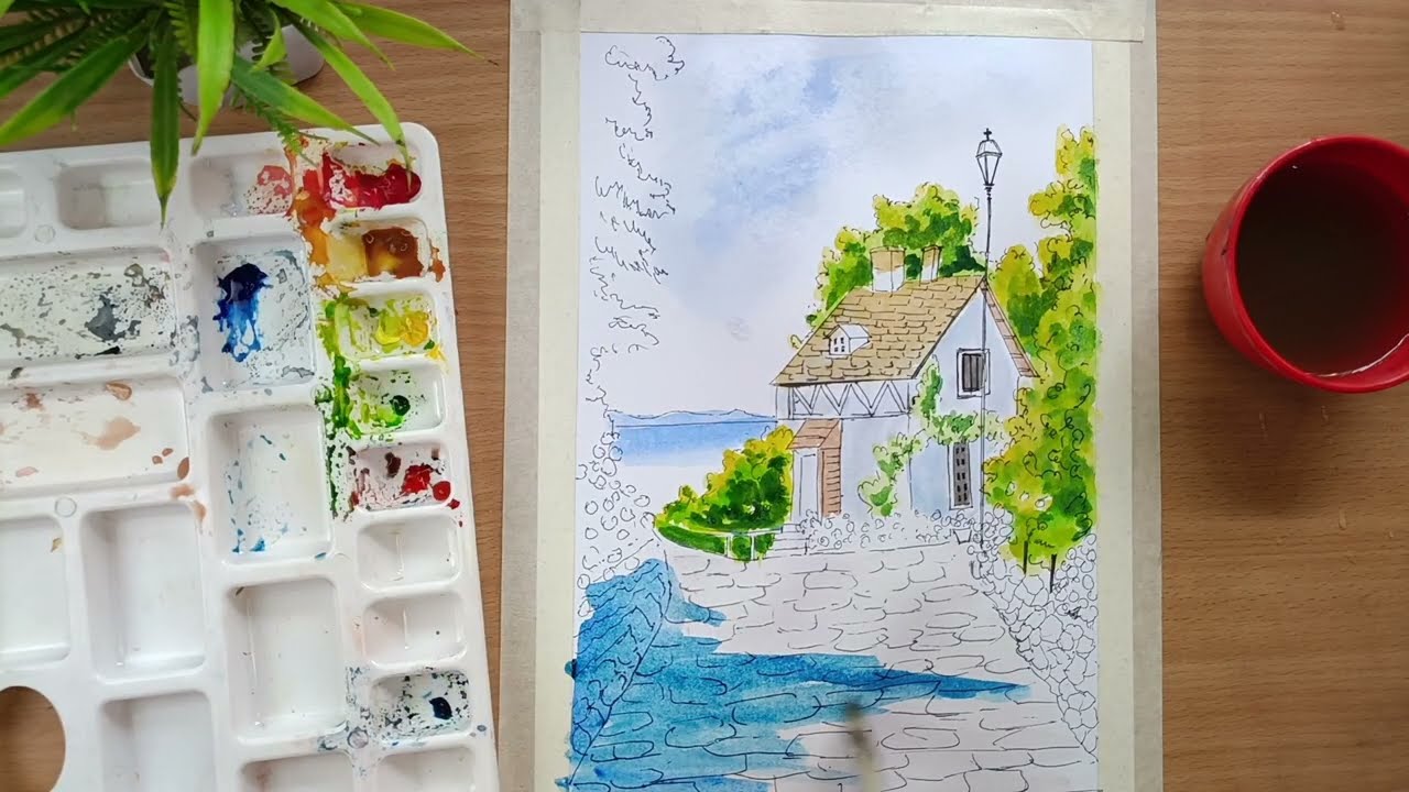 Easy Watercolor Painting Tutorial || Step by Step tutorial 