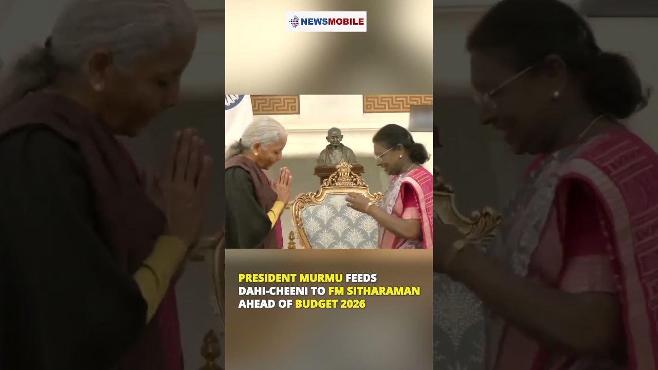 President Murmu Feeds Dahi-Cheeni to FM Sitharaman Ahead of Budget 2026