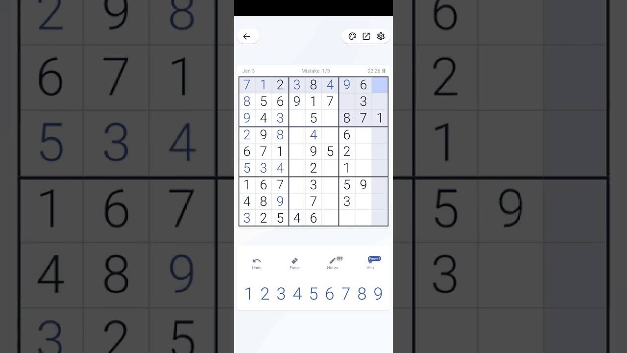 Sudoku Game Play -  Easy Level - 9*9
