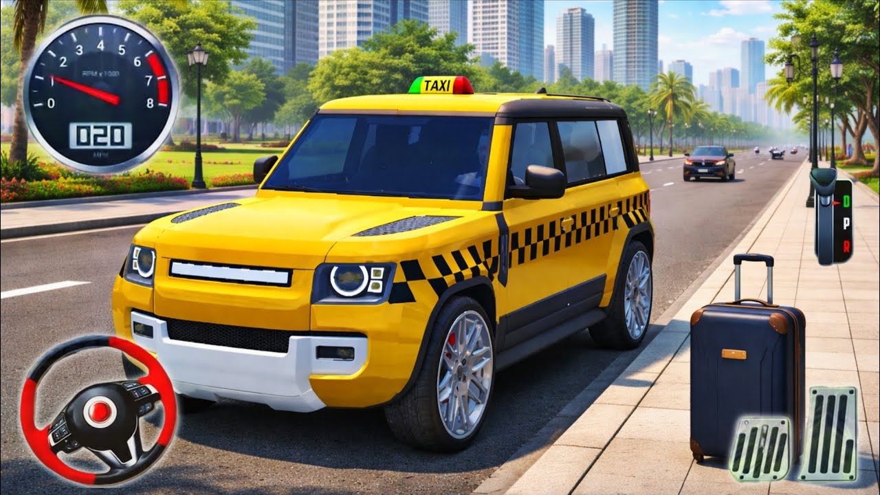 New Taxi Driving Game 2026 – VIP Pick-up in Luxury Land Rover Defender | Taxi Simulator Gameplay
