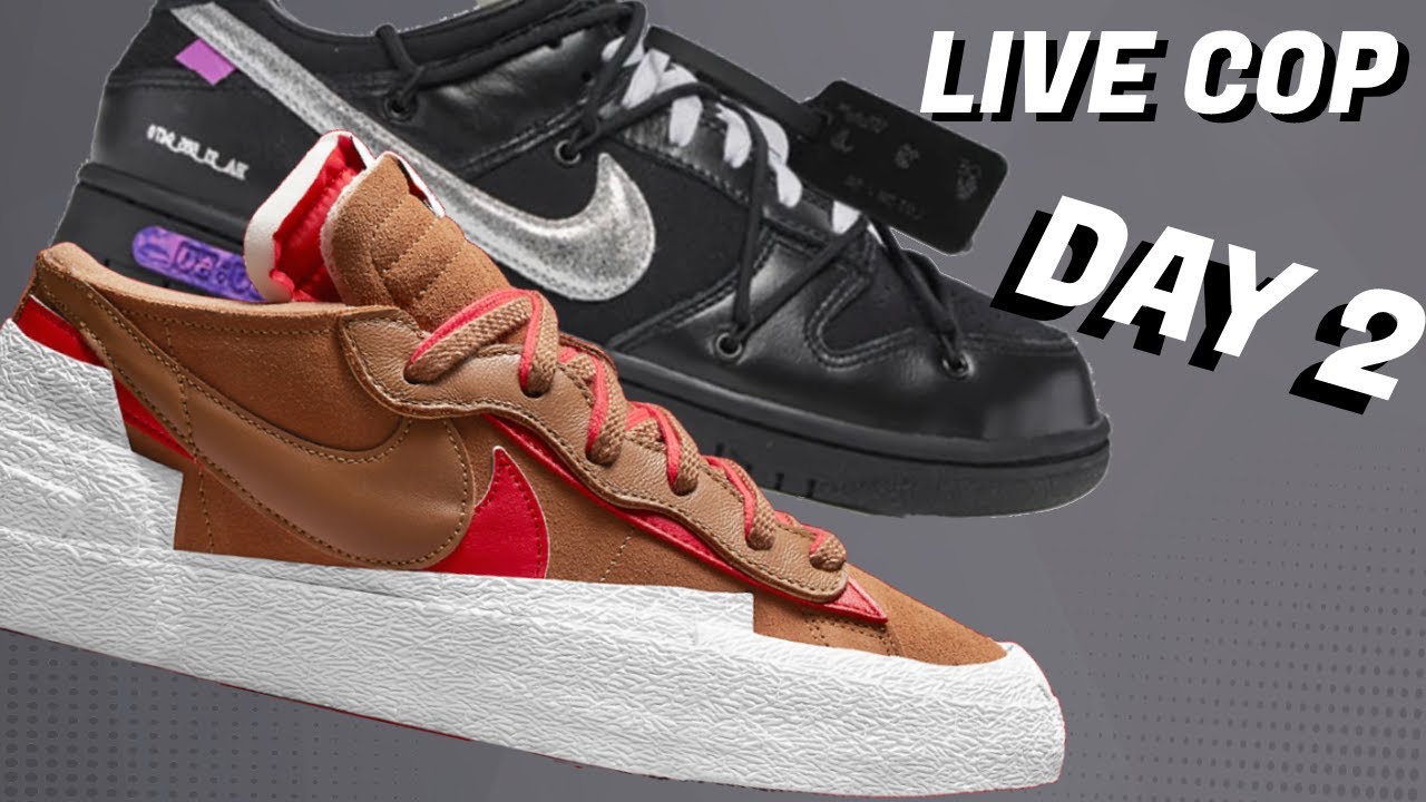 LIVE COP: Sacai Blazer Low British Tan & Off White Dunk Low The 50 EXCLUSIVE ACCESS DAY 2