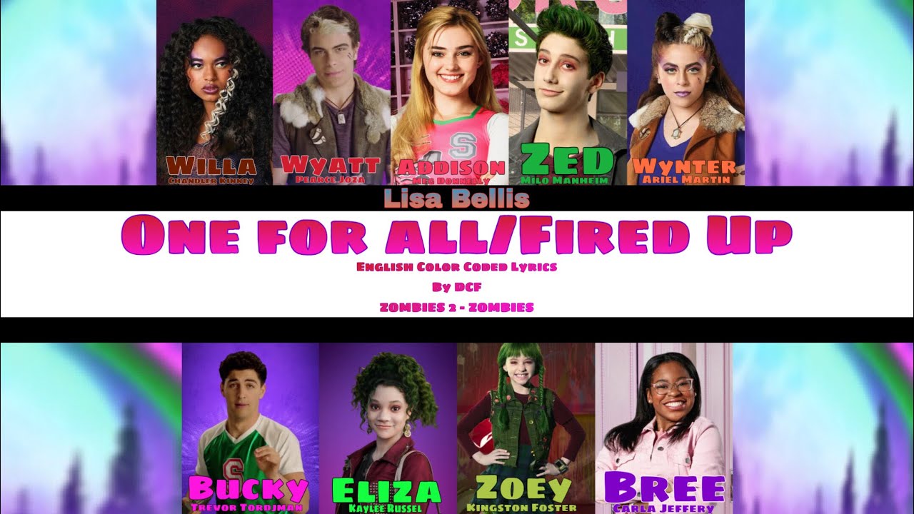 One for all/Fired Up (mashup) by @dcfmashups  (Color Coded Lyrics)