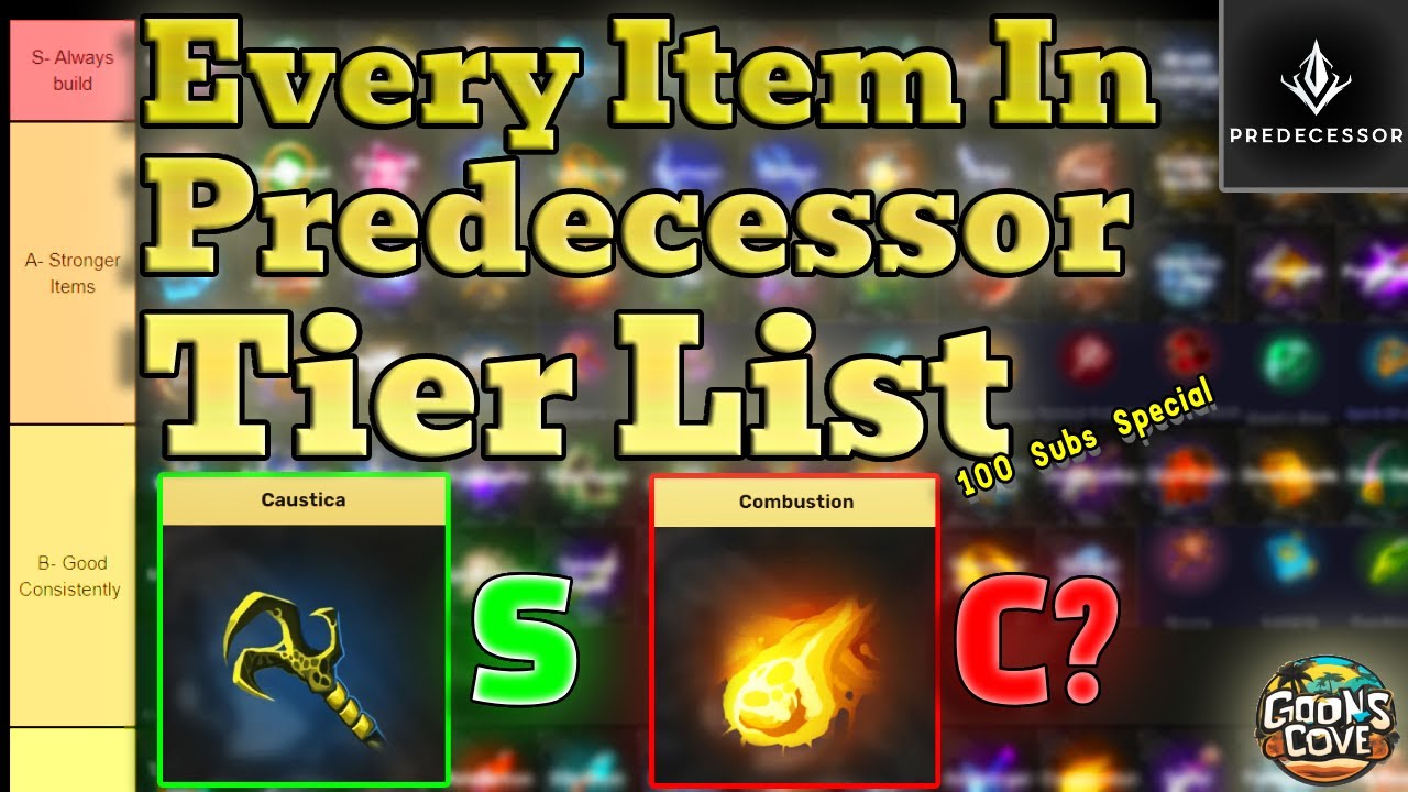 Tier List of All Predecessor Items Special