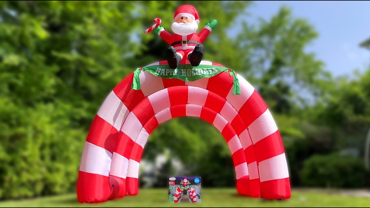Gemmy 11FT GRAND CANDY CANE ARCHWAY TUNNEL Airblown Inflatable Review! (At Home 2022 Exclusive)