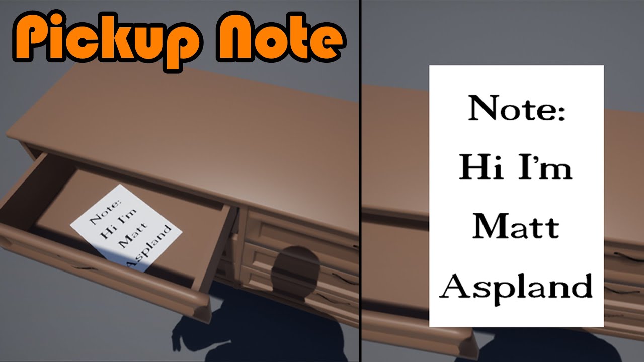 Pick Up Items From Drawers | Pick Up And Read Note - Unreal Engine 4 Tutorial