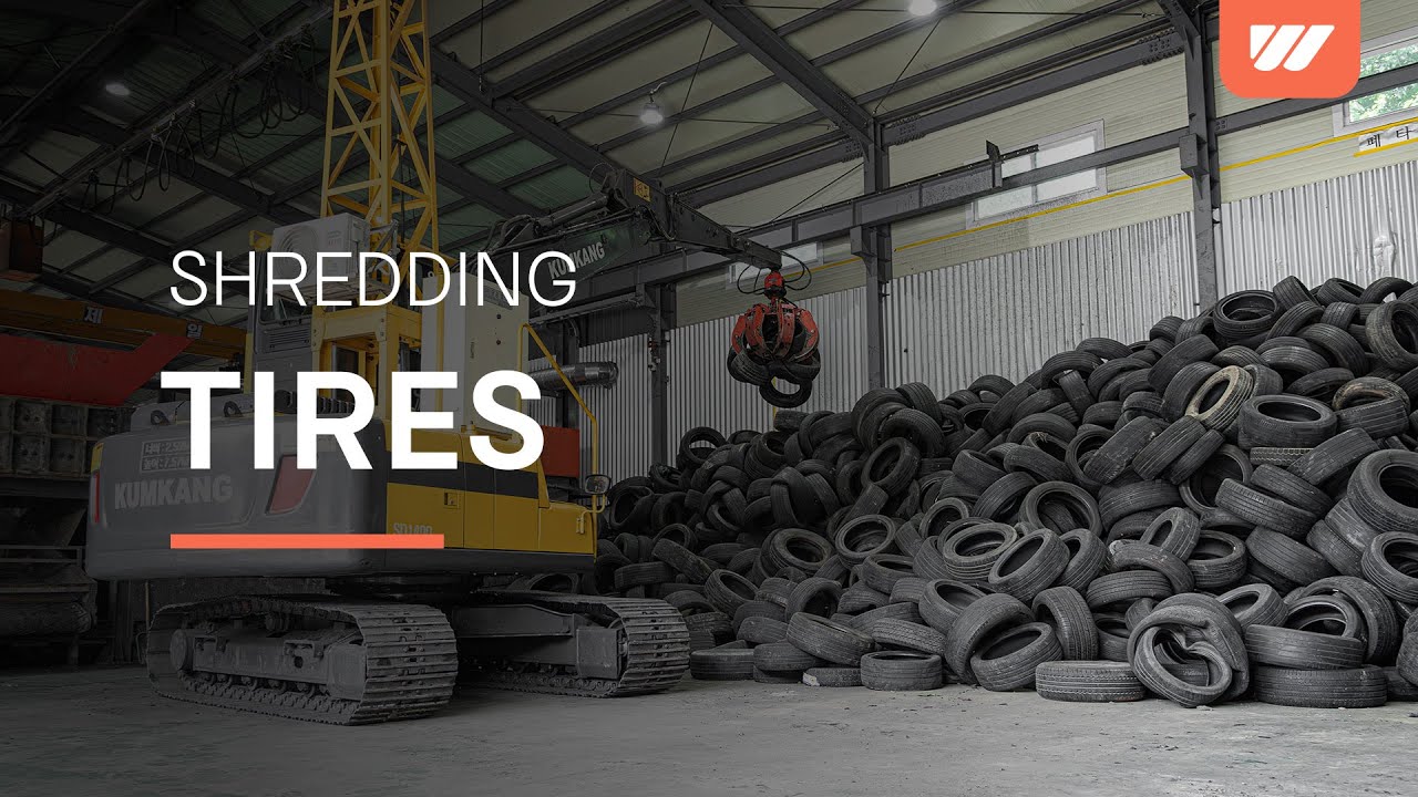 Tire shredding with a WEIMA PowerLine 2500 @Tosung, South Korea