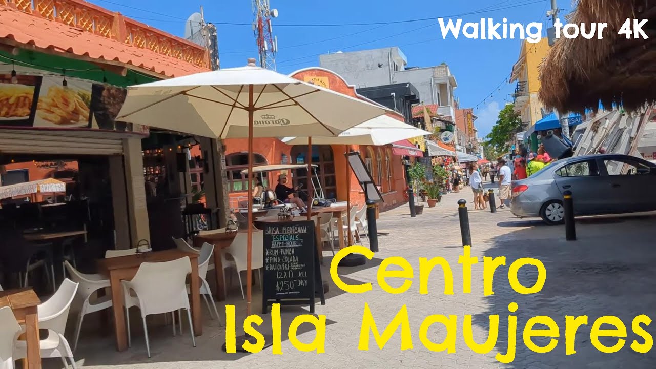 Centro Isla Mujeres☀️CANCUN, Walking Tour 4K, part3 MX
