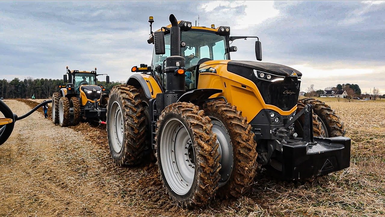 Two Fendt Tractors Plowing Deep