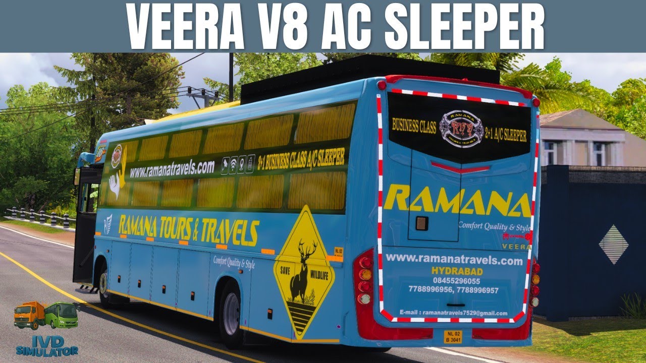 🚍 Ramana Travels Veera V8 AC Sleeper | Hindupur to Tirupati | ETS2 Indian Bus Mod Gameplay