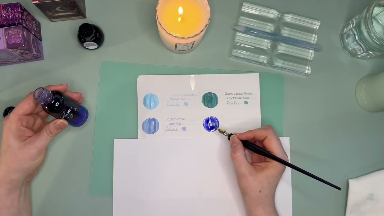 Swatch with me! ❄️ December Fountain Pen Ink Palette ❄️