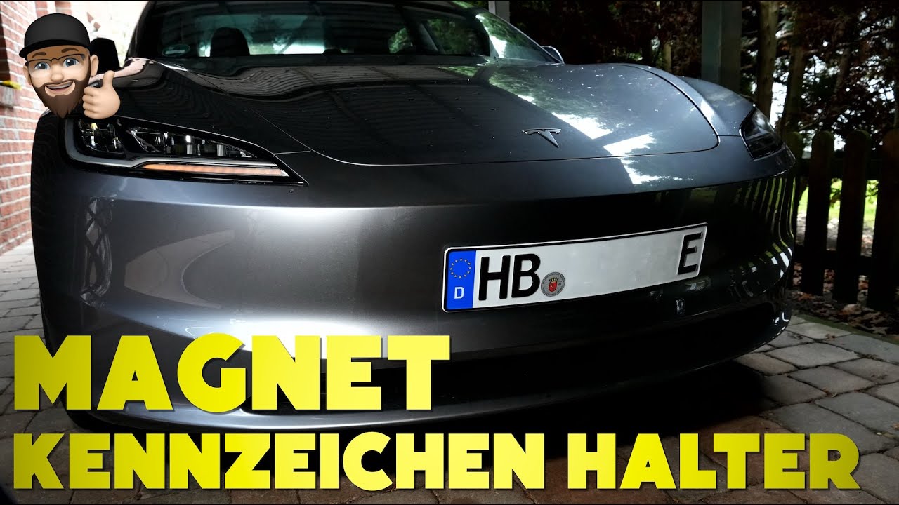 Tesla Model 3 Highland Magnet Kennzeichenhalter Installation