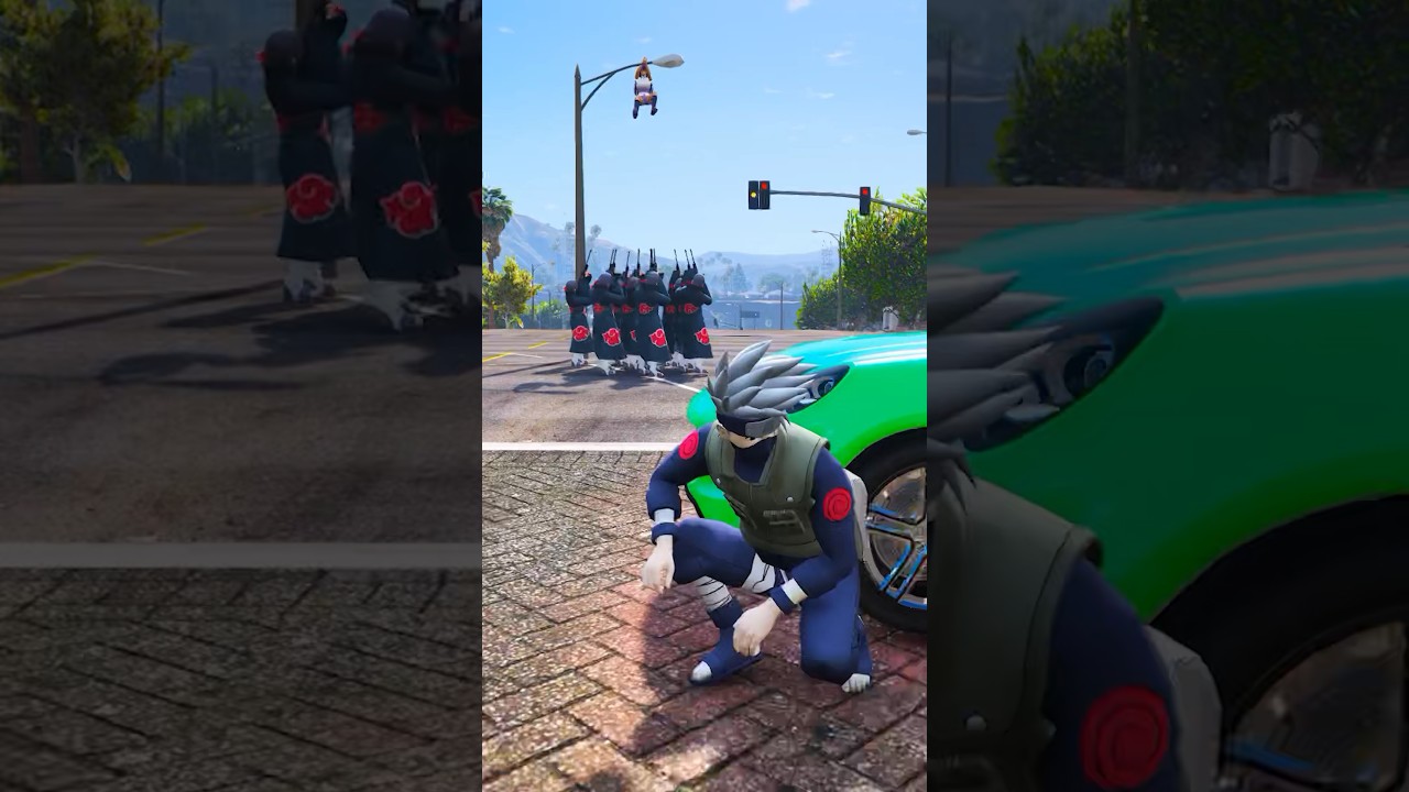 GTA V : KAKASHI AND NARUTO SAVING HINATA 😱 #shorts #gta5