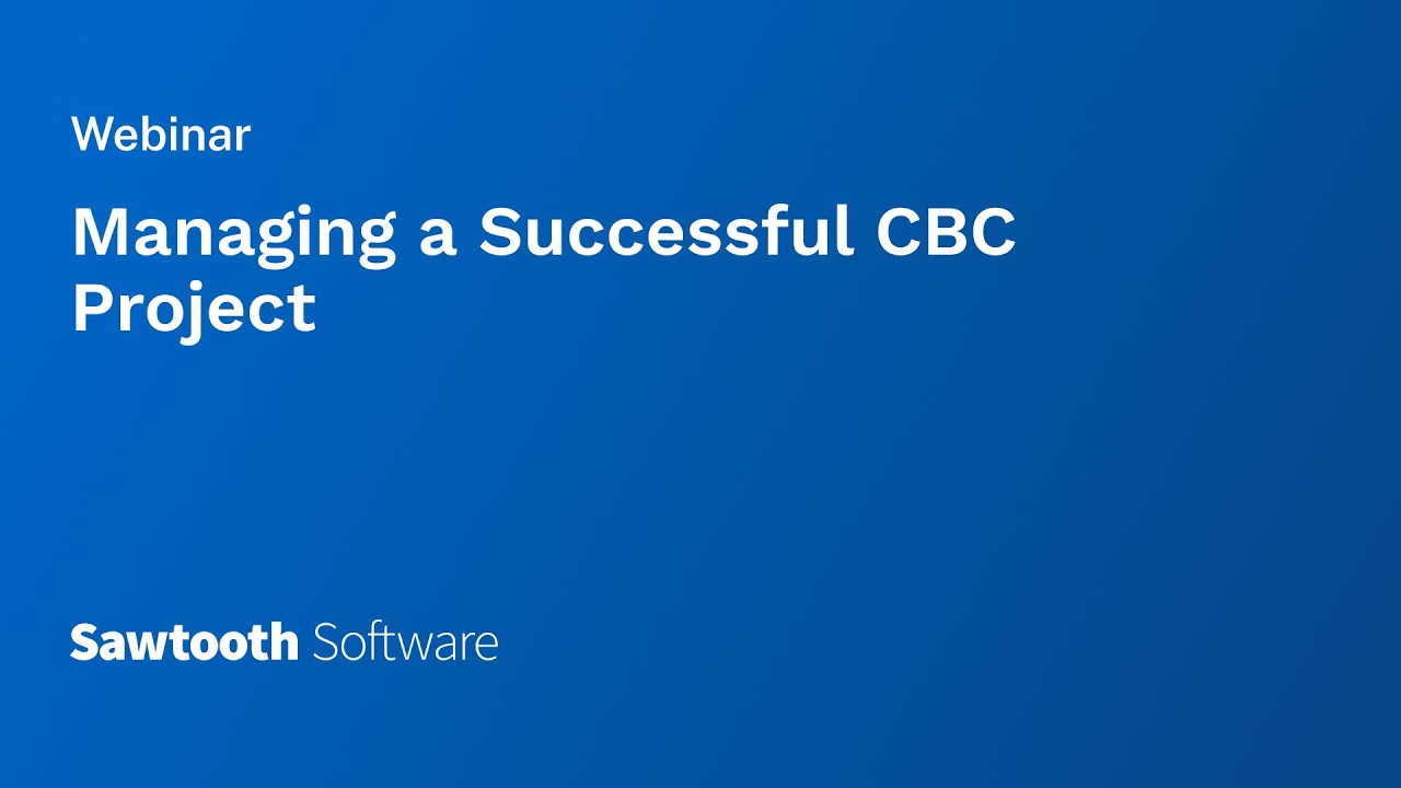 Managing a Successful CBC Project