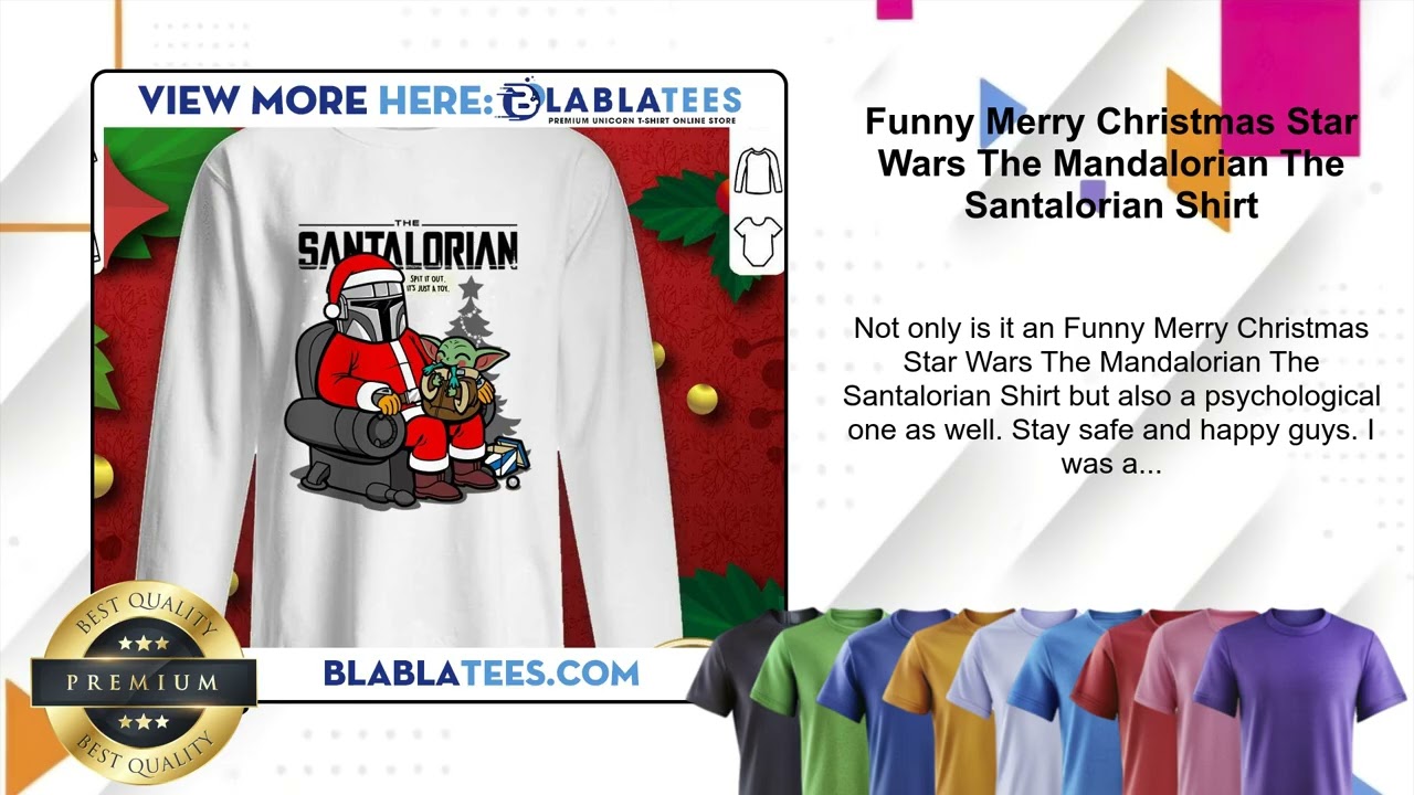 Funny Merry Christmas Star Wars The Mandalorian The Santalorian Shirt