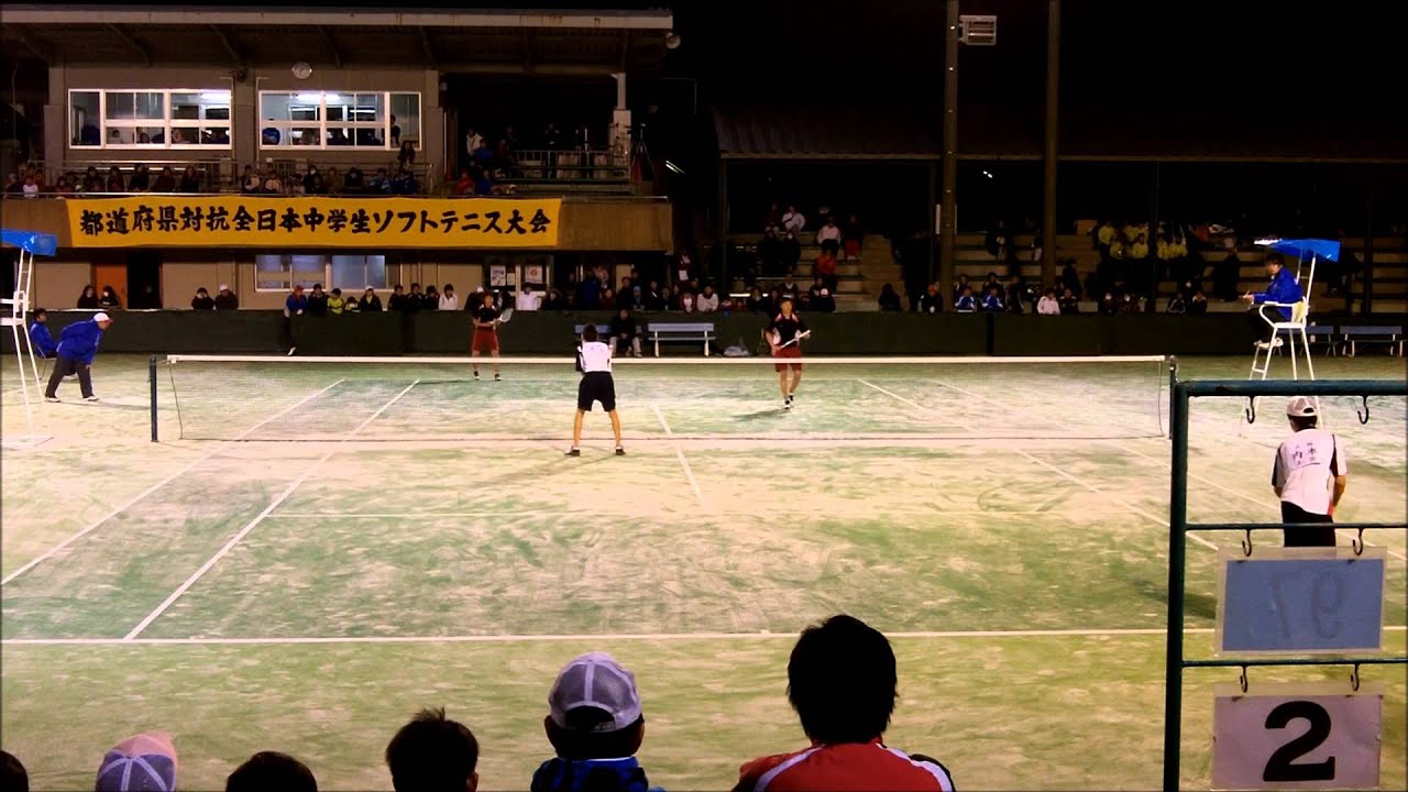 ★ソフトテニス　中学都道府県対抗2012　男子　個人戦　決勝戦　内本・丸山（上宮中学）ー吉信・上松（岡山理大附属中学）(下視点)