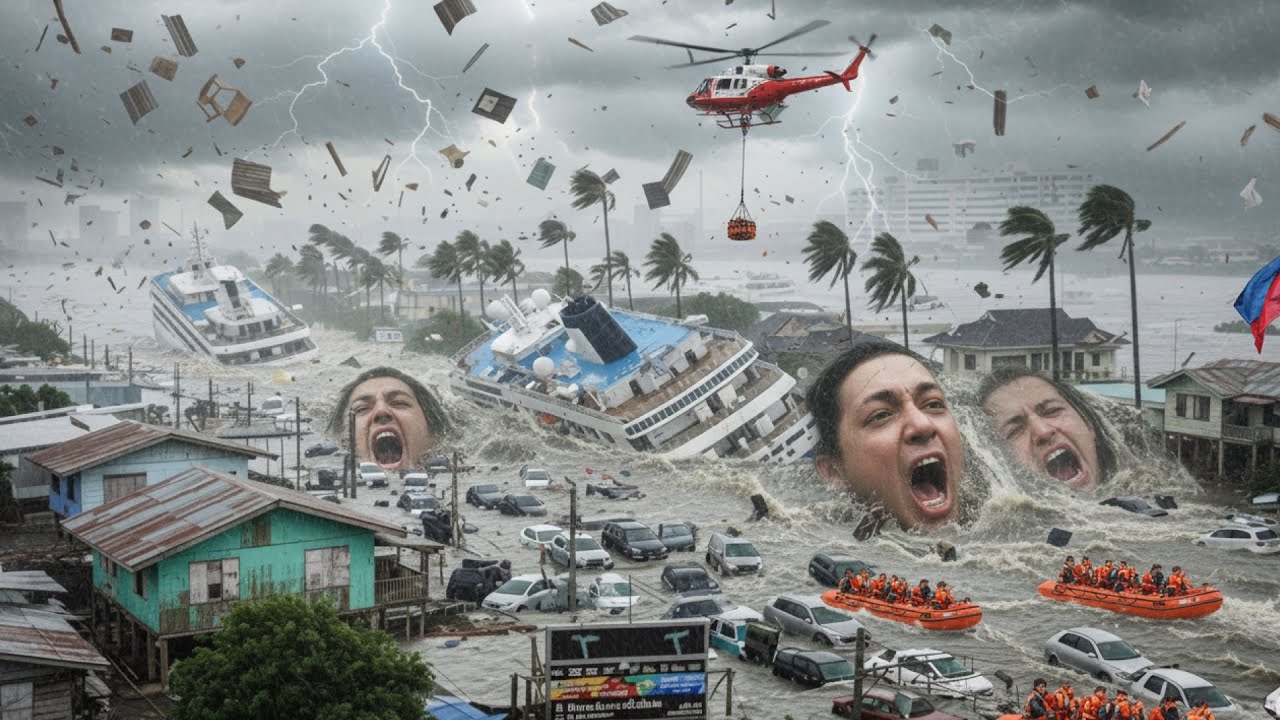 SỐC! Philippines dưới nước: Bão Kalmaegi phá hủy nhà cửa và cuốn trôi ô tô ở thành phố Cebu!