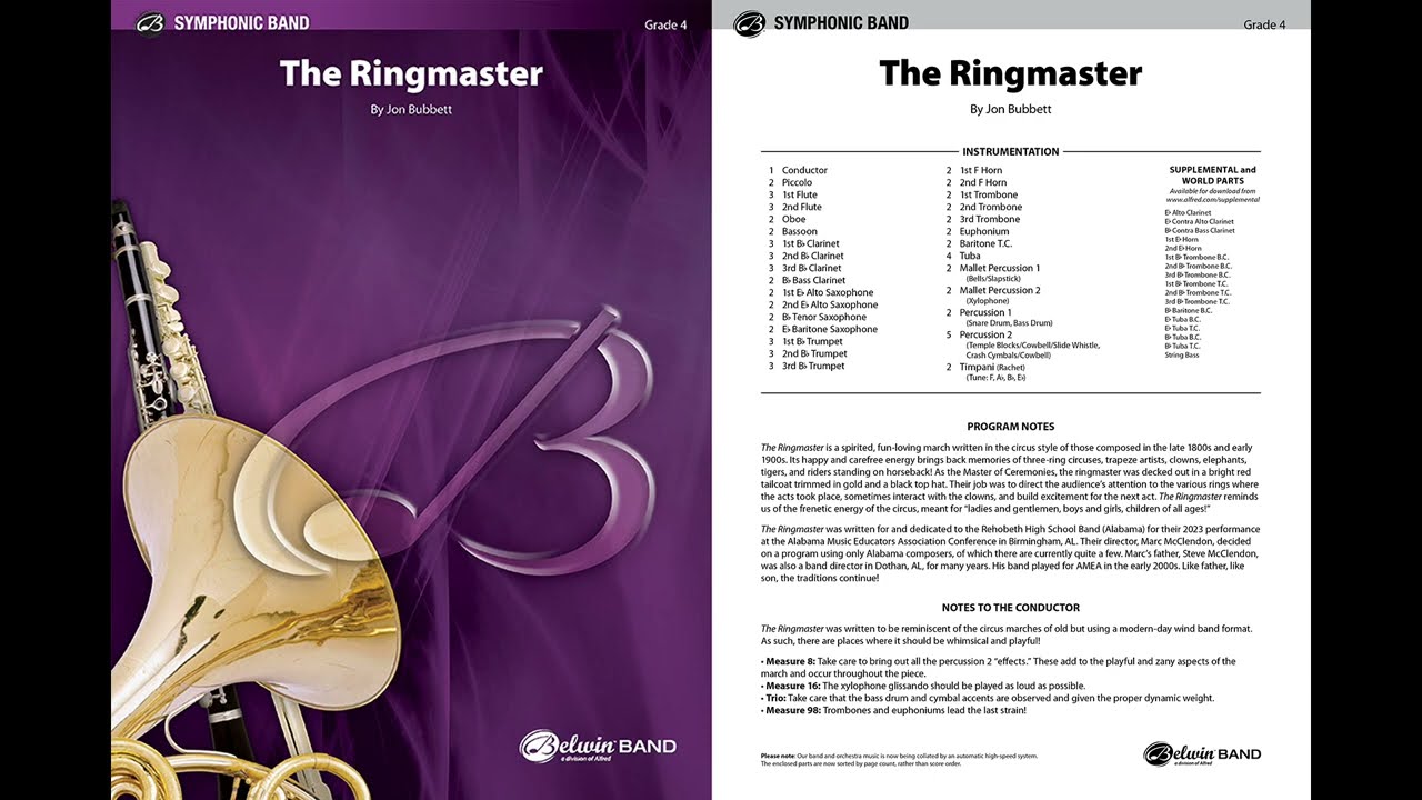The Ringmaster, by Jon Bubbett – Score & Sound