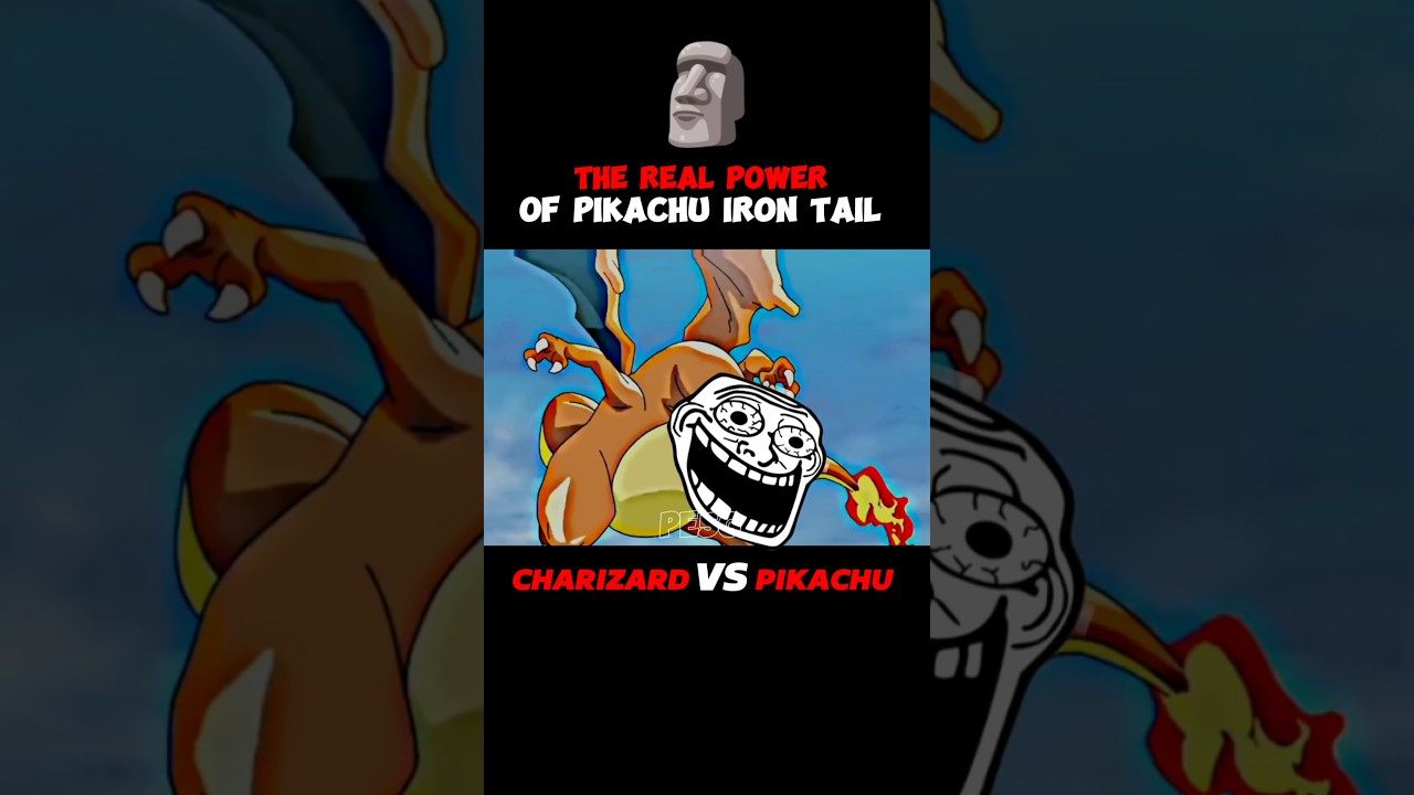 THE REAL POWER OF PIKACHU IRON TAIL TROLL FACE EDIT || #pokemon#pokemonjourneys#shortsfeed#shorts