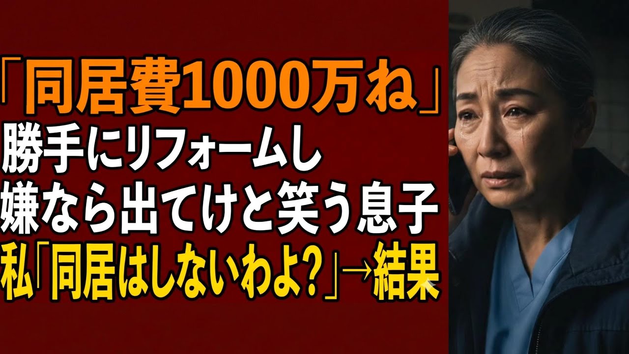 「同居費1000万、嫌なら出て行け！」実家を勝手にリフォームし、完成後に支払いを要求する息子夫婦。私が喜んで家を出ると→2人から100件の鬼電が