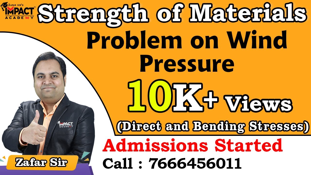 Problem on Wind Pressure | Direct and Bending Stresses | Strength of Materials | #engineering #gate