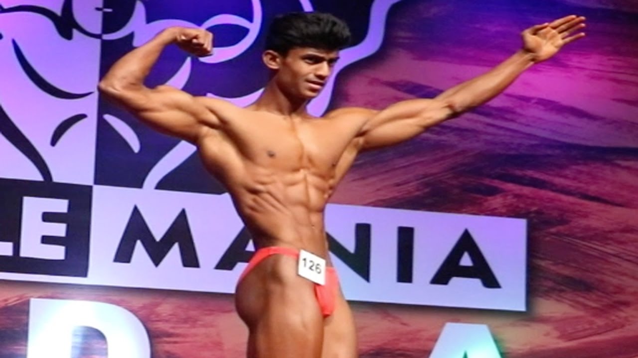 Young Indian Bodybuilder With Good Potential Posing at MuscleMania 2016