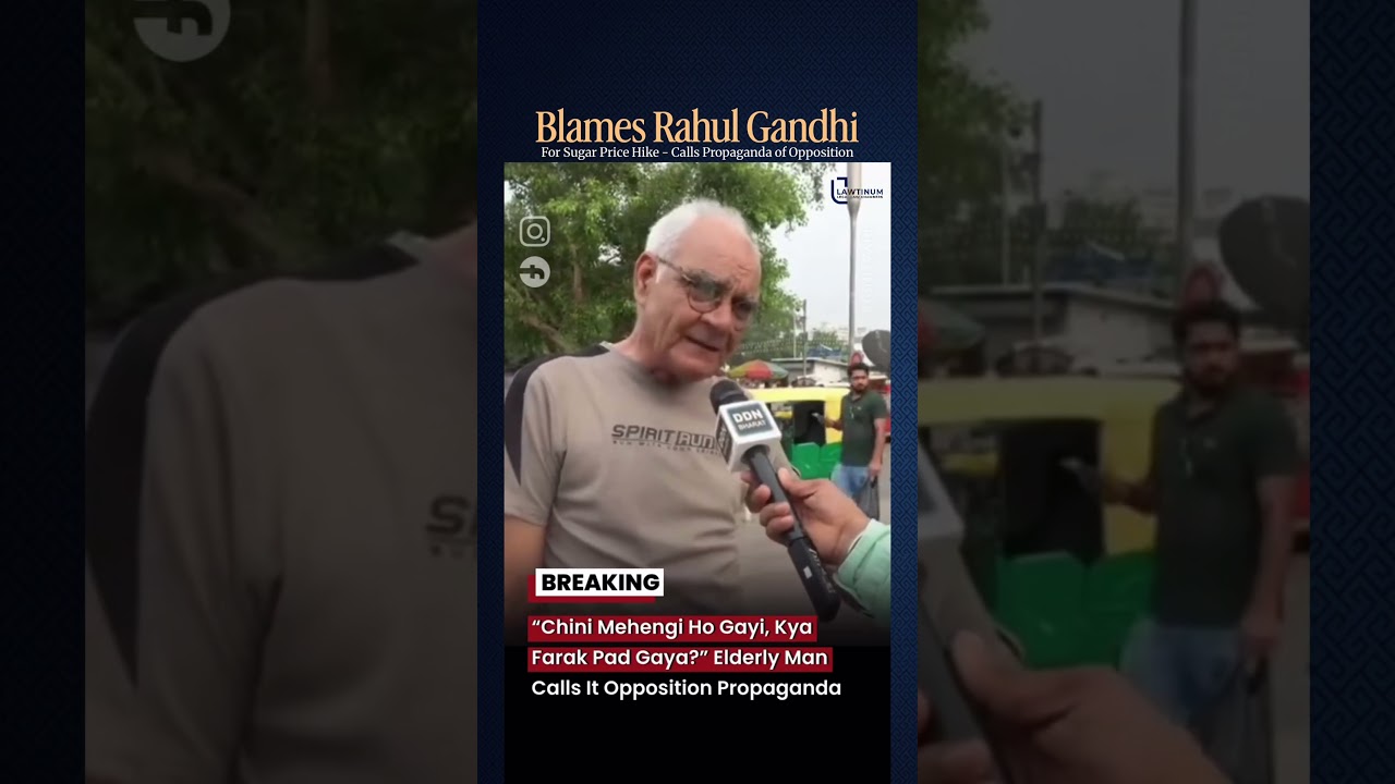 An elderly man blames Rahul Gandhi for sugar price hike - calls it opposition propaganda -