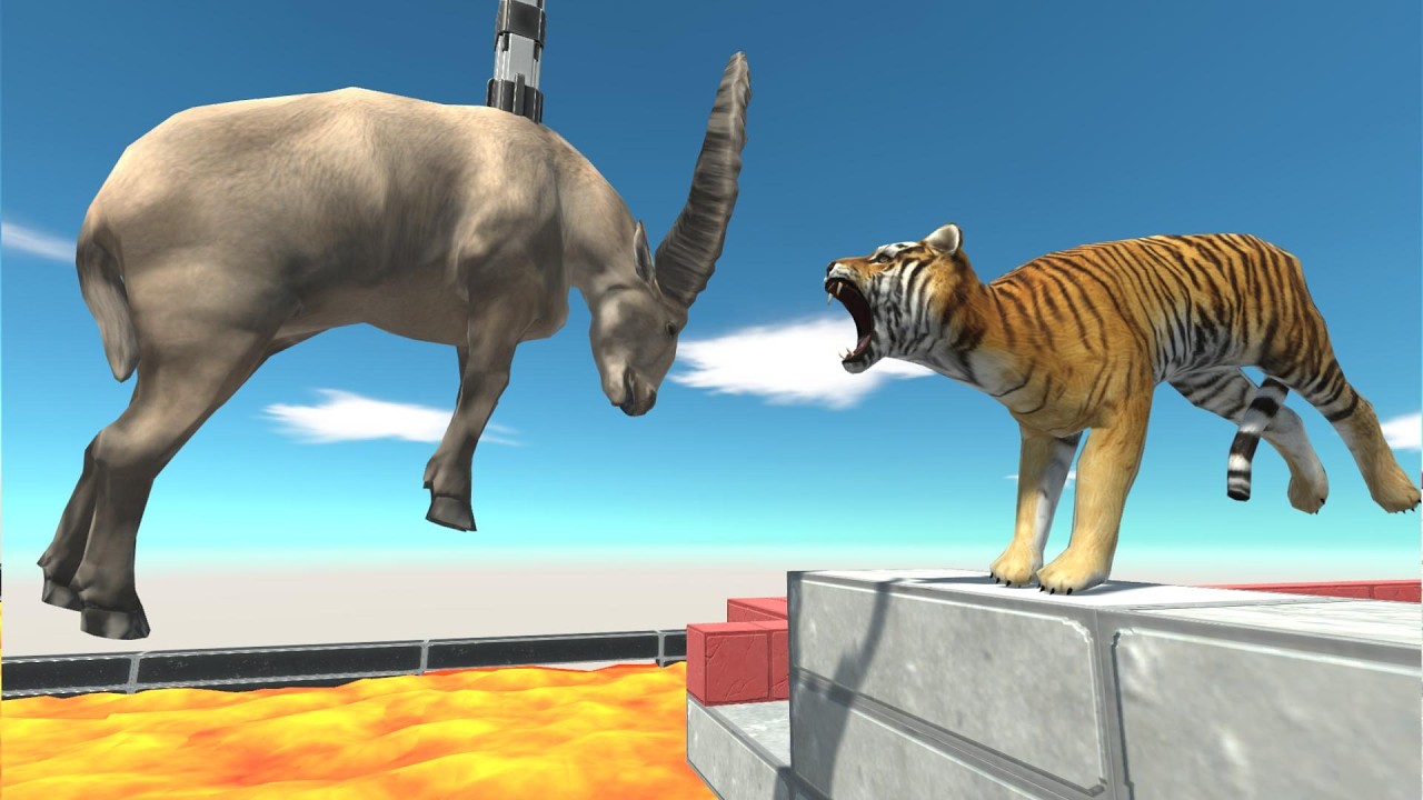 Buffalo Hanging Over Lava - Can He Be Saved? 🔥| ARBS - Animal Revolt Battle Simulator
