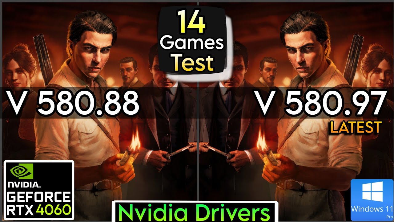 Nvidia Drivers (V 580.88 vs V 580.97) - Test In 14 Games - ft.RTX 4060