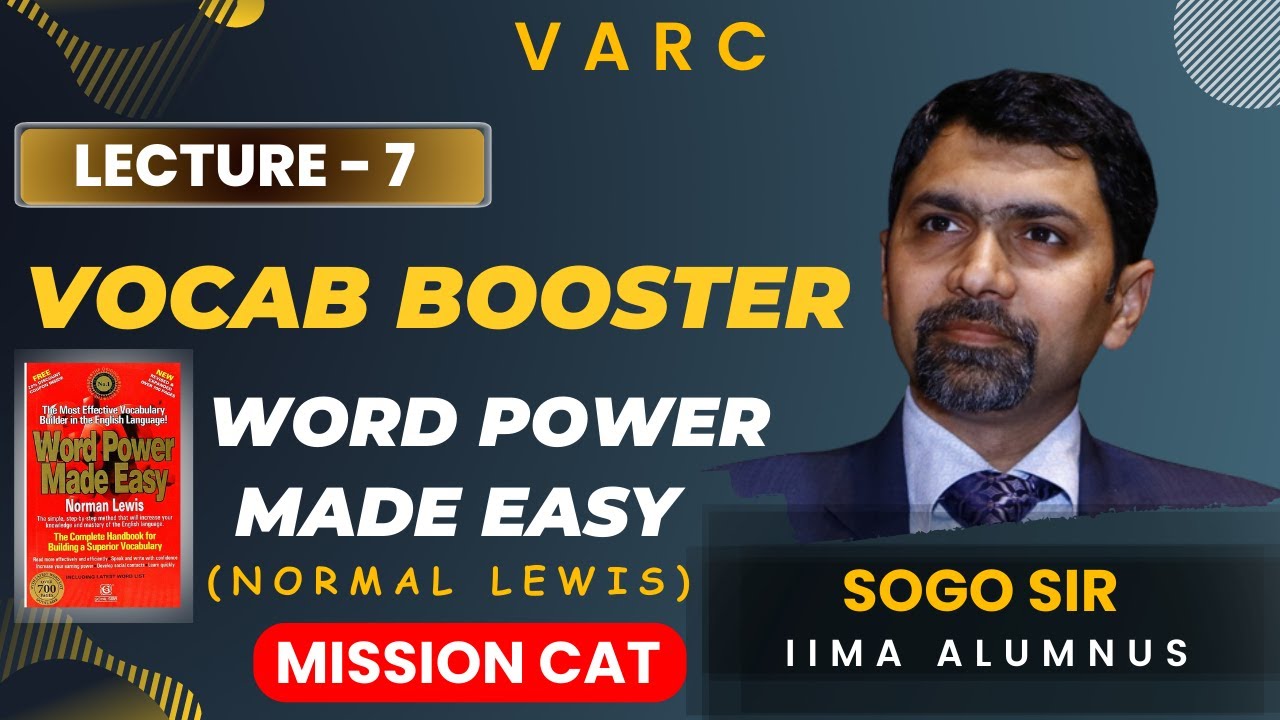 Vocab Booster - 7 | WORD POWER MADE EASY  | (42-44) | Verbal | SoGo | IIM A | MissionCAT