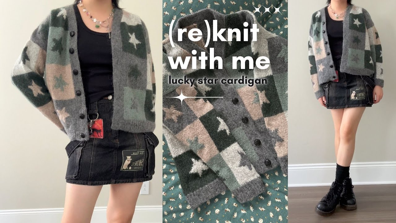reknitting the lucky ☆ star ☆ cardigan (after the first one burned ;w;)