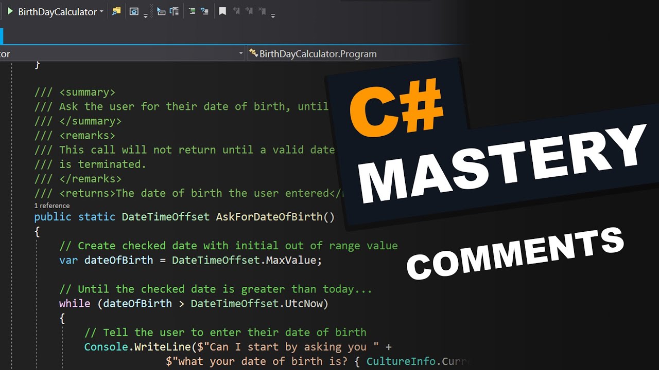 Comments - C# Mastery Course