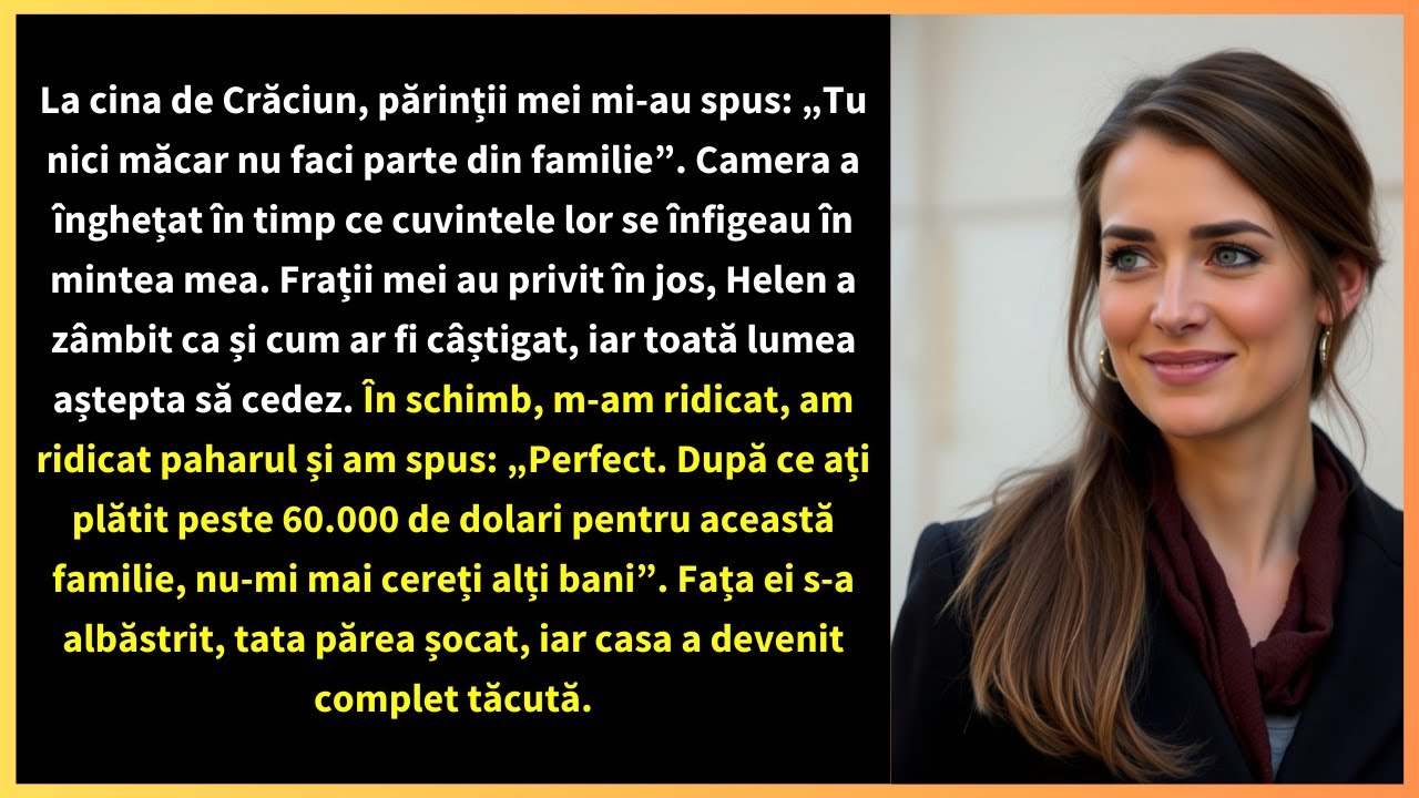 La cina de Crăciun, părinții mei mi-au spus: „Tu nici măcar nu faci parte din familie”.
