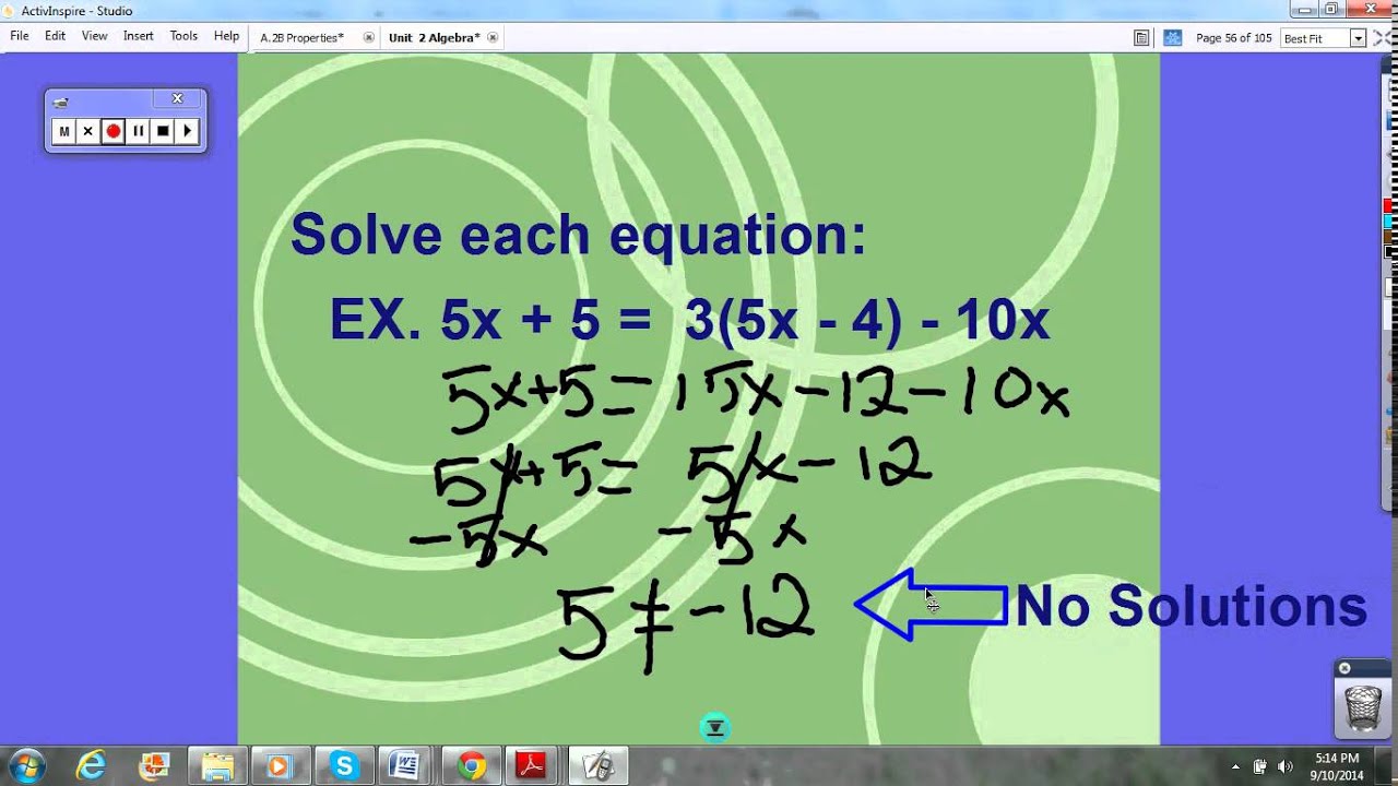 Special Solutions When Solving Equations