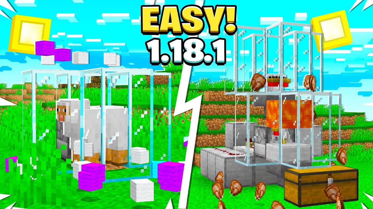 3 EASY Starter Automatic Farms For 1.18.1 Survival Minecraft!