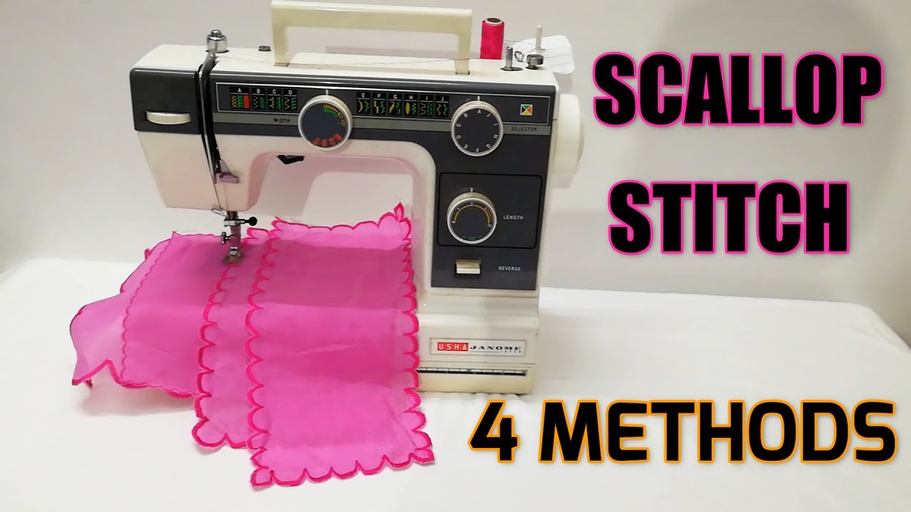 How to Create a Scallop Stitch in Sewing Machine/4 Methods/English/Hindi/Tamil/ Malayalam Tutorial