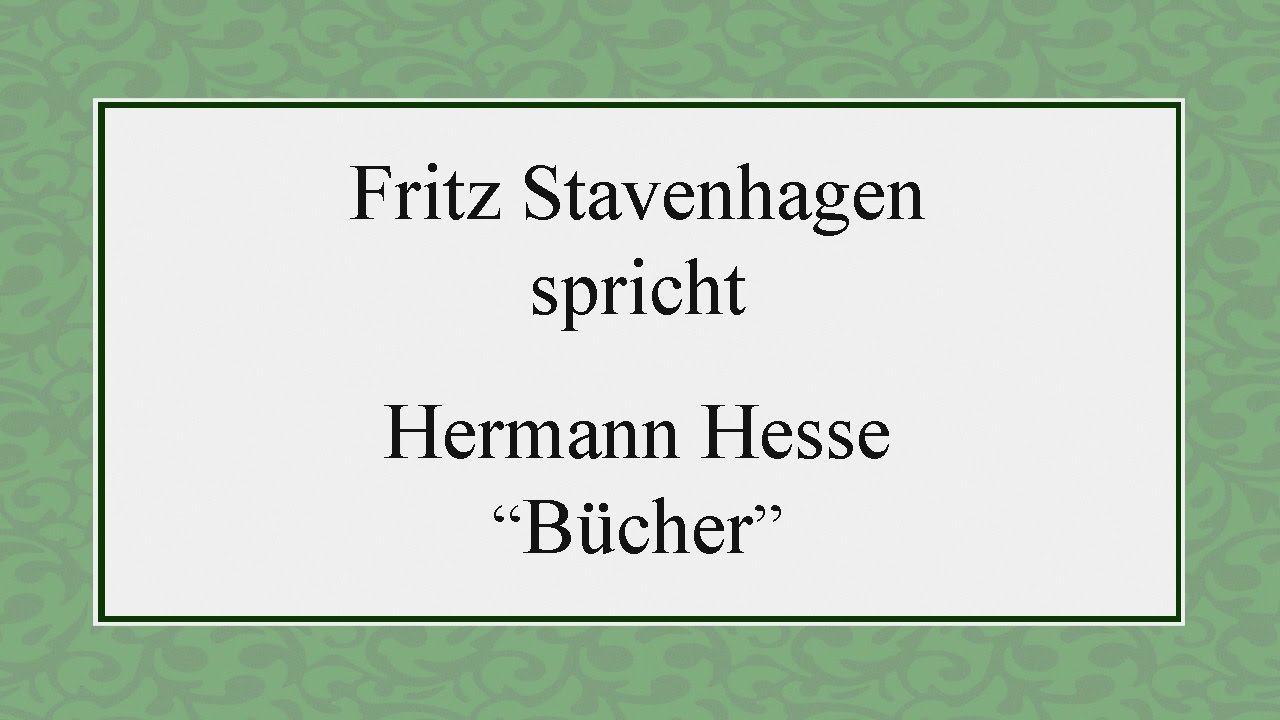 Hermann Hesse &bdquo;B&uuml;cher&ldquo; (1918)