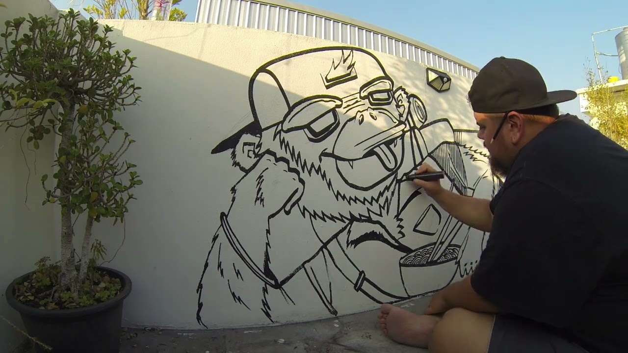 TAILÂNDIA /  CHIANG MAI - GRAFFITI / MURAL (Odisséia de Tinta - Carlão Bernini)